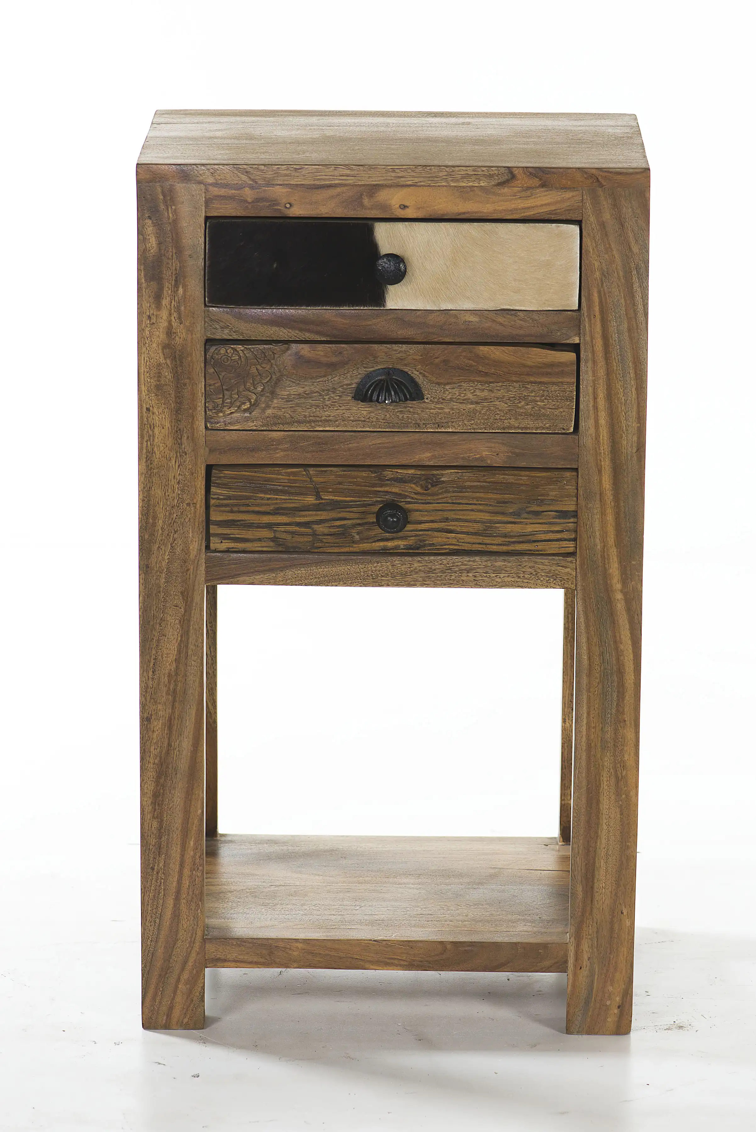 Wood Side Table with 3 Drawers - popular handicrafts